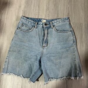 Billabong blue denim shorts with frayed hem